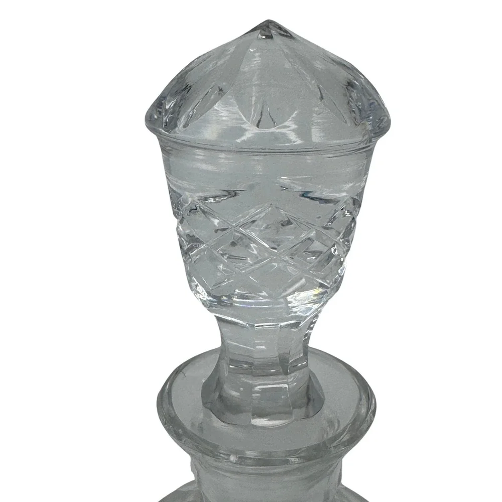 Vintage Cut Glass Crystal Decanter w Stopper‎ 10